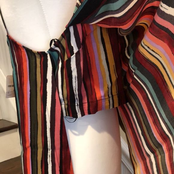 FREE PEOPLE Spaghetti Strap Rainbow Longline Tank W. Open Sides Sz Small NWT - Picture 7 of 10